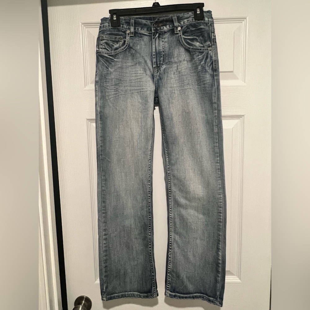 Helix Young Men Faded Blue Jeans - Size 16